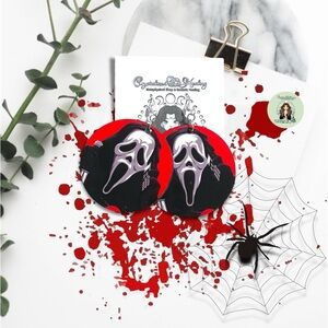 Ghost Face Horror Con Earrings
